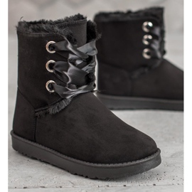 Kylie Botas de neve amarradas preto 1