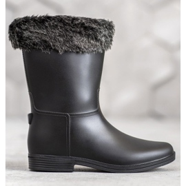 SHELOVET Botas de chuva com pele preto 2 SHELOVET Botas de chuva com pele preto 2