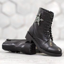 SHELOVET Trabalhadores clássicos com cristais preto 1