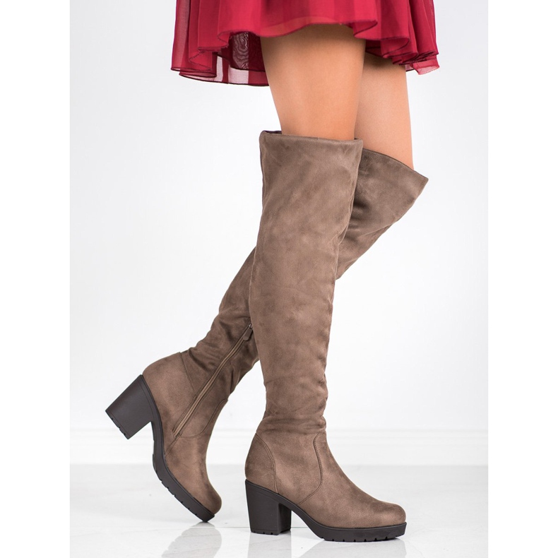 SHELOVET Botas com salto castanho 1 SHELOVET Botas com salto castanho 1
