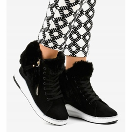 Tênis com isolamento térmico para mulheres negras CN686 preto 2