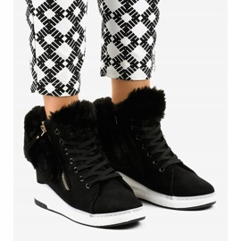 Tênis com isolamento térmico para mulheres negras CN686 preto 1