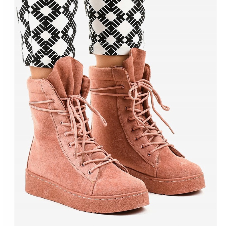 Botas rasas de camurça rosa 7-3727B 1