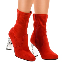 Botins de camurça vermelha no poste BM178 vermelho 1