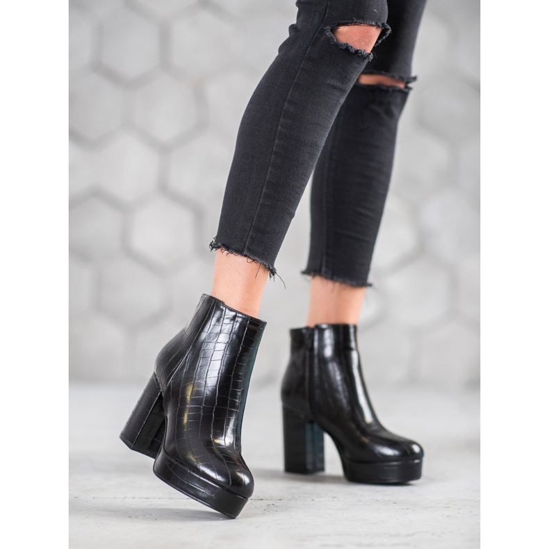 Small Swan Botas na plataforma preto 1