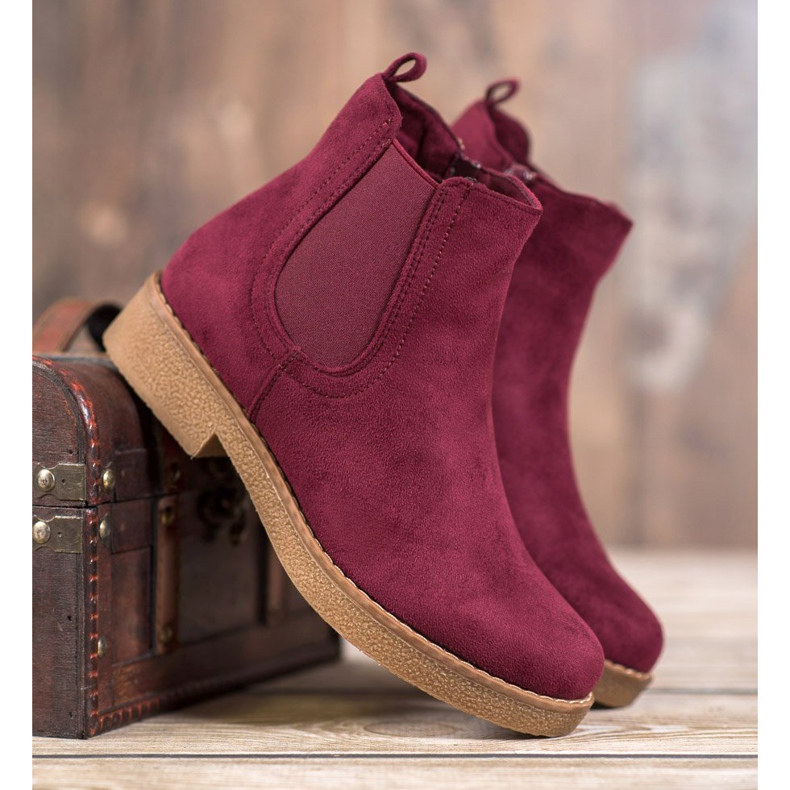 SHELOVET Botas cor de vinho vermelho 2