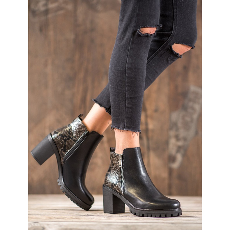 Seastar Botas de plataforma com estampa de cobra preto 1