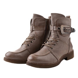 Botas cáqui e botas com fechos 404 1