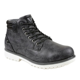 Botas de caminhada femininas pretas e sólidas T-1712 preto 1