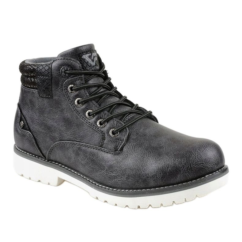 Botas de caminhada femininas pretas e sólidas T-1712 preto 1