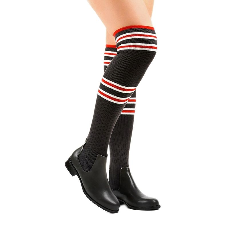 Botas de mosqueteiro cinza meia FD-69 1