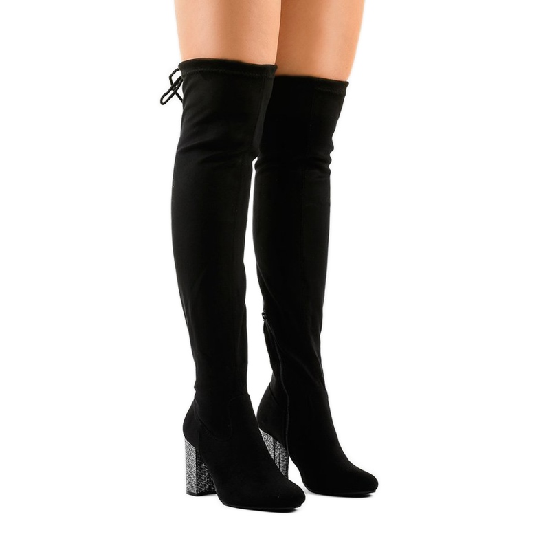 Botas de camurça pretas na coluna 0-235 preto 1