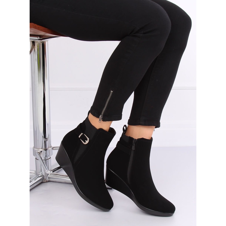 Botas pretas pretas de cunha 6778-2 pretas preto 2
