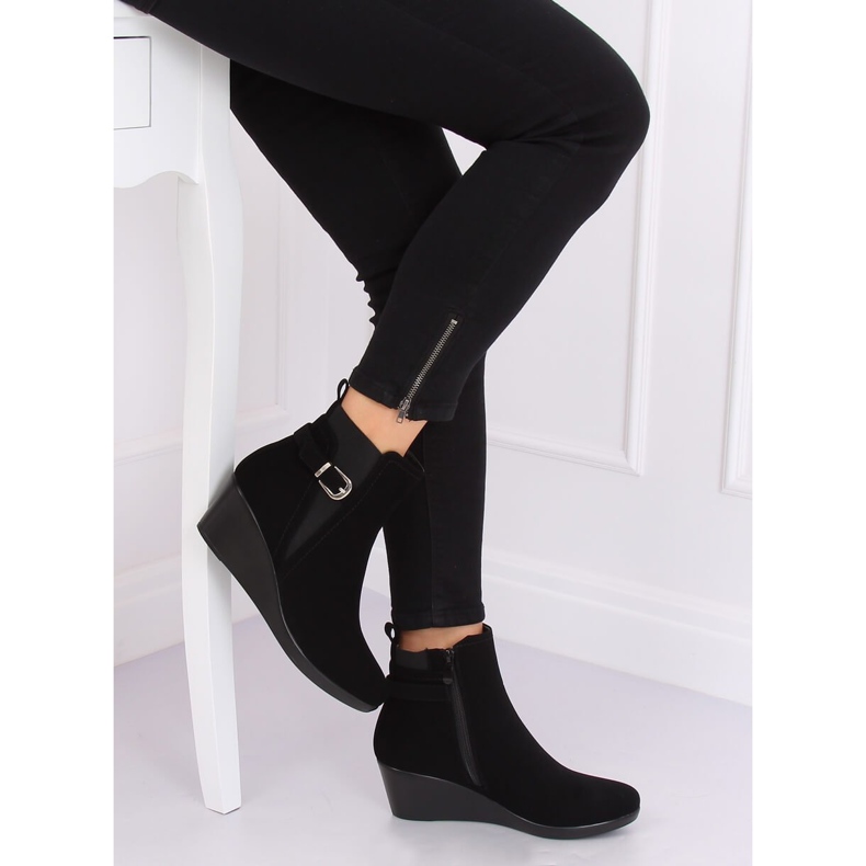 Botas pretas pretas de cunha 6778-2 pretas preto 1