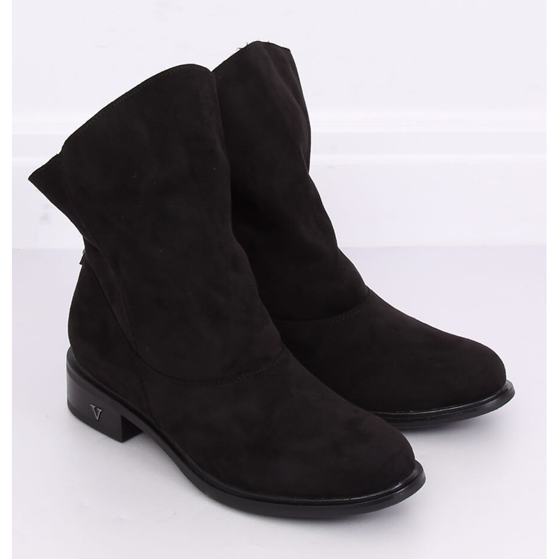 Botas pretas com parte superior franzida preta 6672 preta preto 1 Botas pretas com parte superior franzida preta 6672 preta preto 1