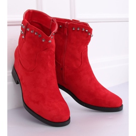 Botas vermelhas em uma cunha oculta G-7606 Vermelho 2 Botas vermelhas em uma cunha oculta G-7606 Vermelho 2