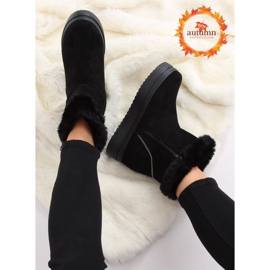 Preto PP-30 Botas de neve pretas com pele 1