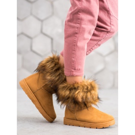 SHELOVET Camel Mukluki Com Pele castanho 1 SHELOVET Camel Mukluki Com Pele castanho 1