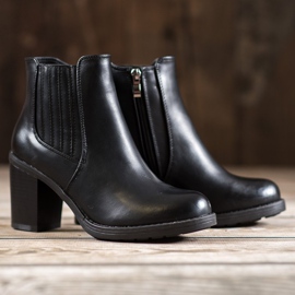 Comer Botas de couro ecológico preto 1