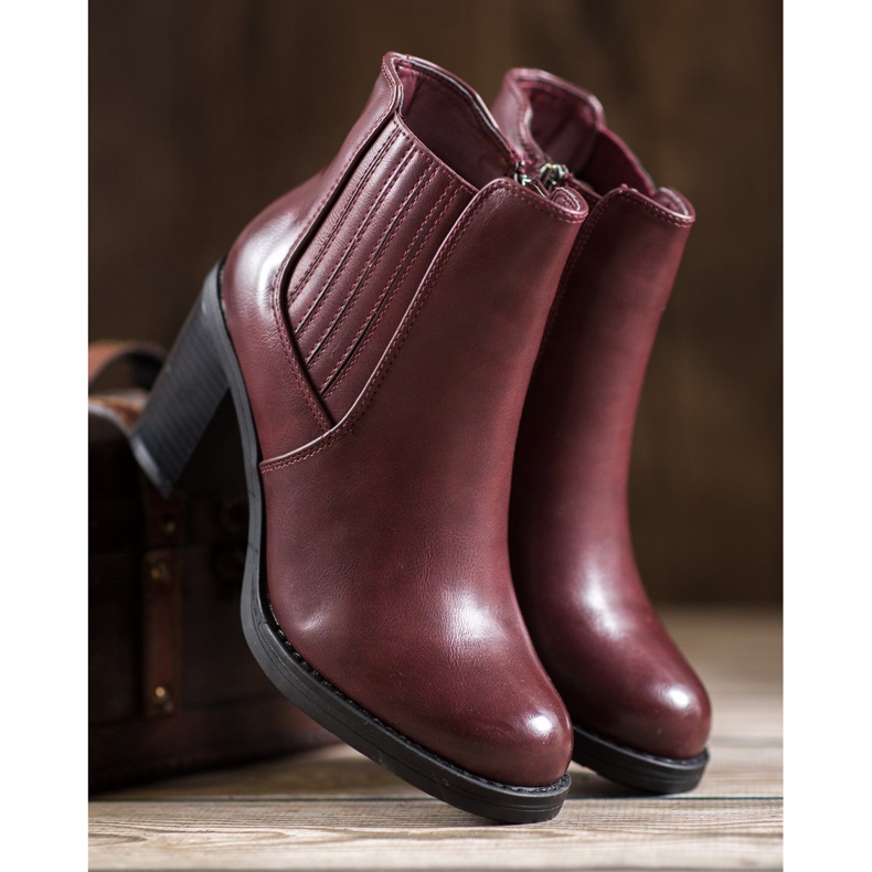 Comer Botas de couro ecológico vermelho 2