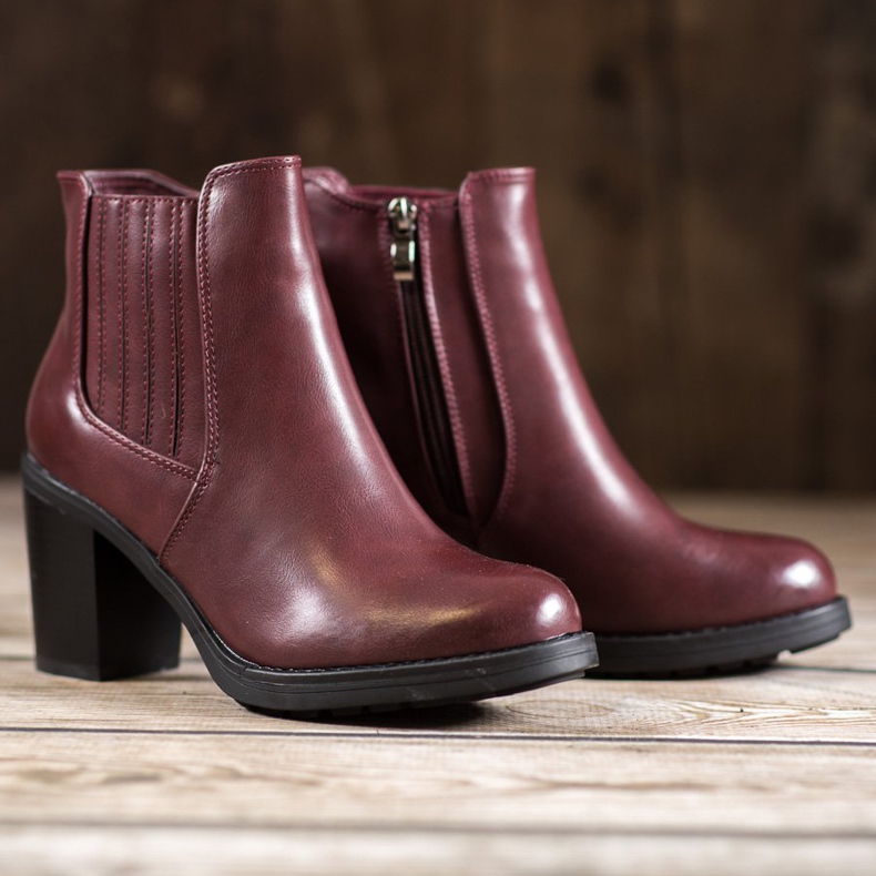 Comer Botas de couro ecológico vermelho 1