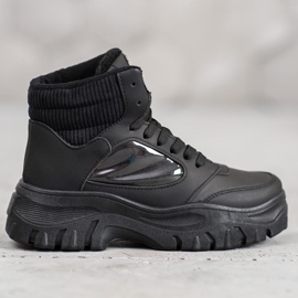 SHELOVET Botas de amarrar da moda preto 1