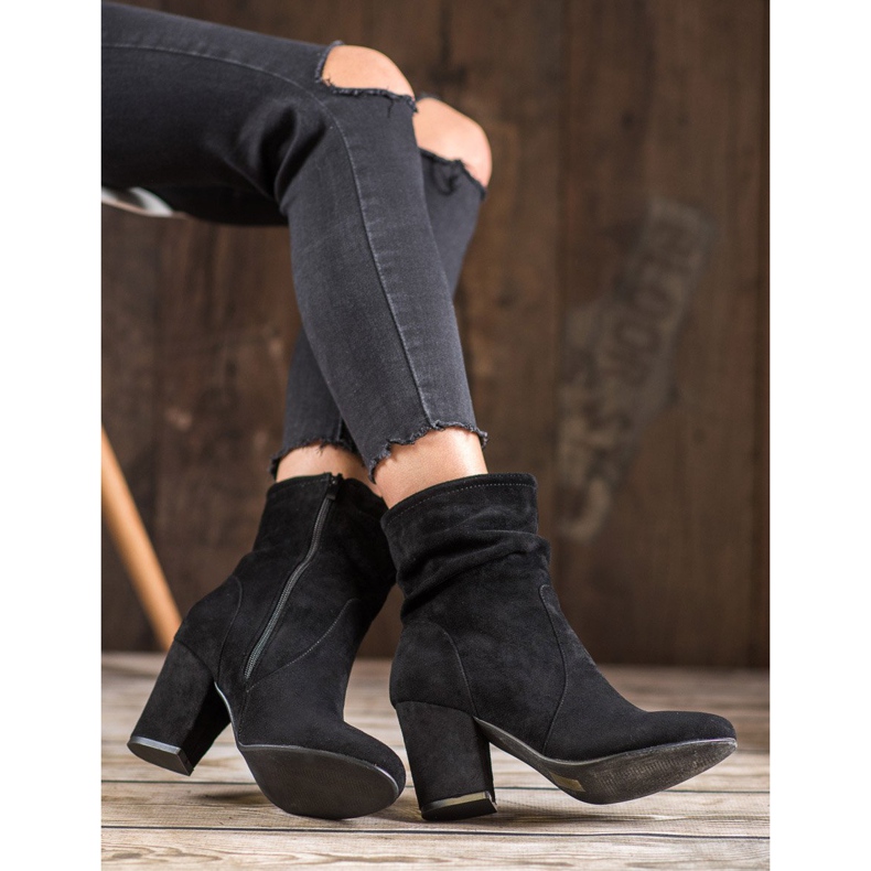 SHELOVET Botas altas de camurça preto 2