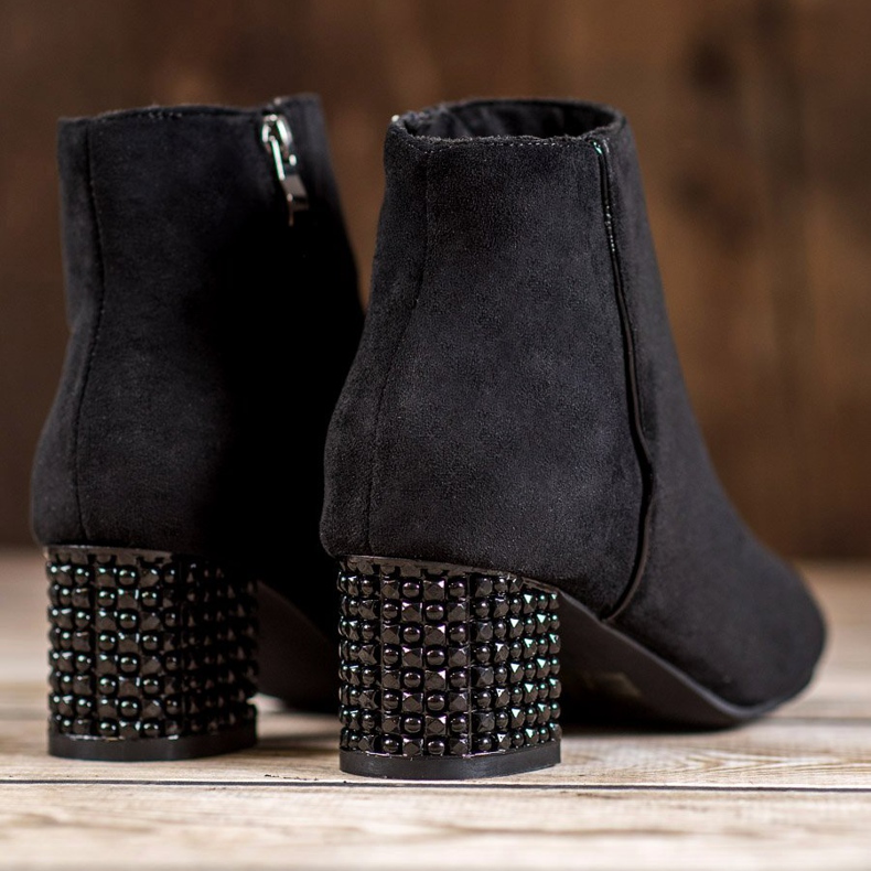 SHELOVET Botas Com Salto Decorativo preto 1