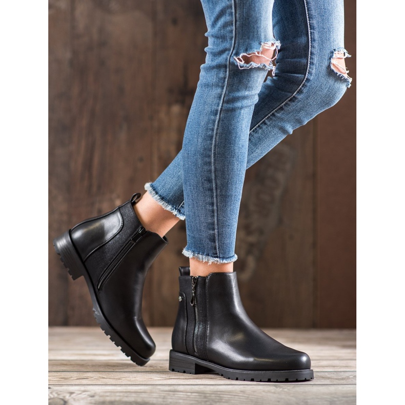 Gogo Botas pretas com zíper preto 1