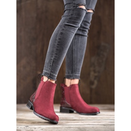 Erynn Botas Maroon Jodhpur Snake Print vermelho 1