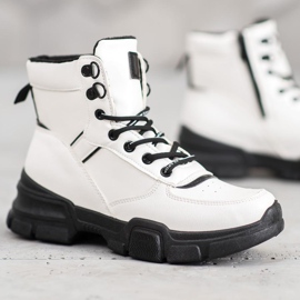 SHELOVET Botas na plataforma da moda branco 1