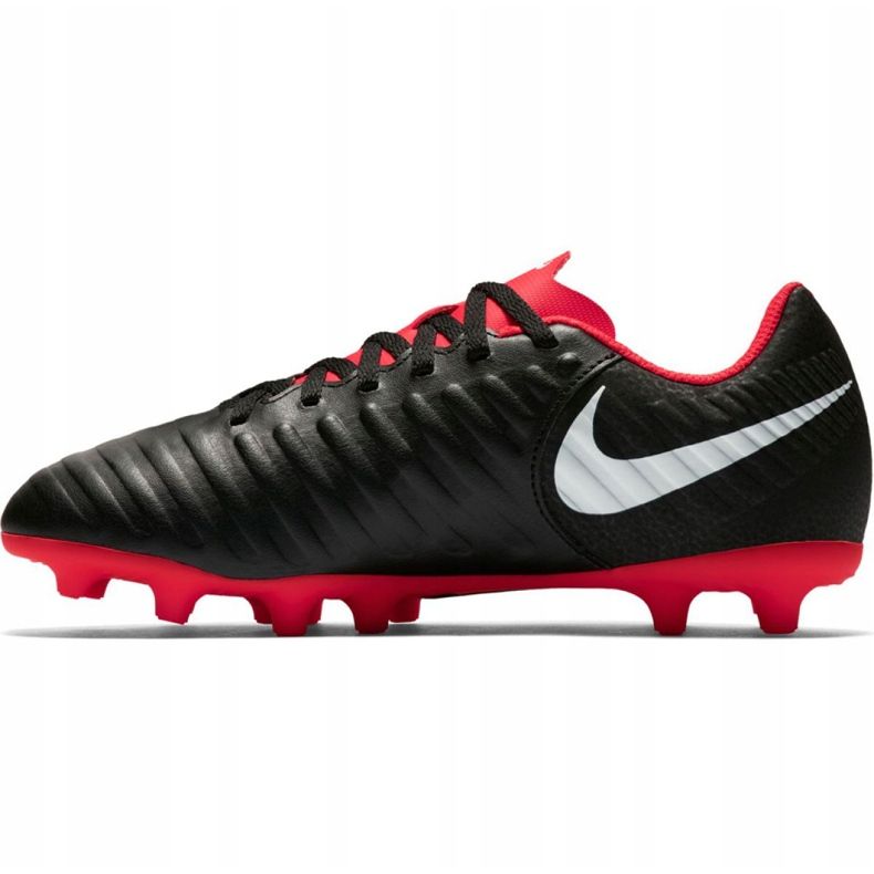 Chuteiras de futebol Nike Tiempo Legend 7 Club Mg Jr AO2300 006 branco, preto, vermelho preto 1