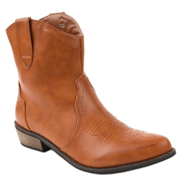 Botas marrons no poste de 928-1 botas de cowboy marrom 1