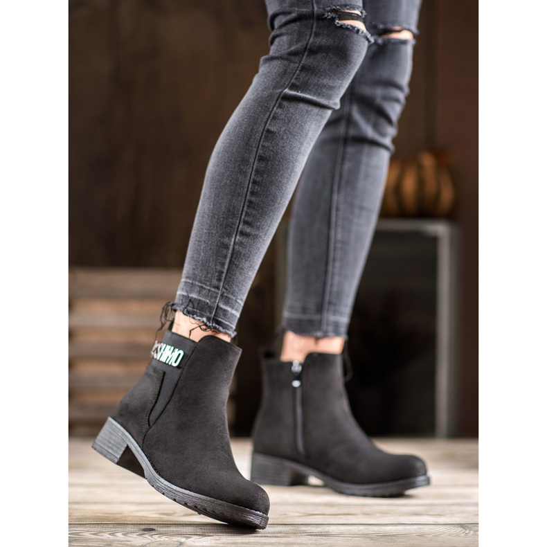 Super Me Botas de camurça elegantes preto 2