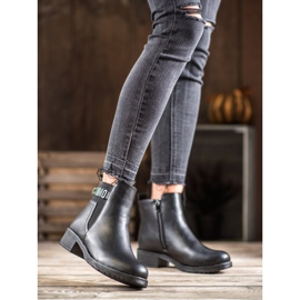 Super Me Botas elegantes feitas de couro ecológico preto 2