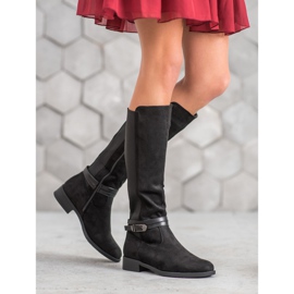 Super Me Botas Elegantes Com Fivela preto 1