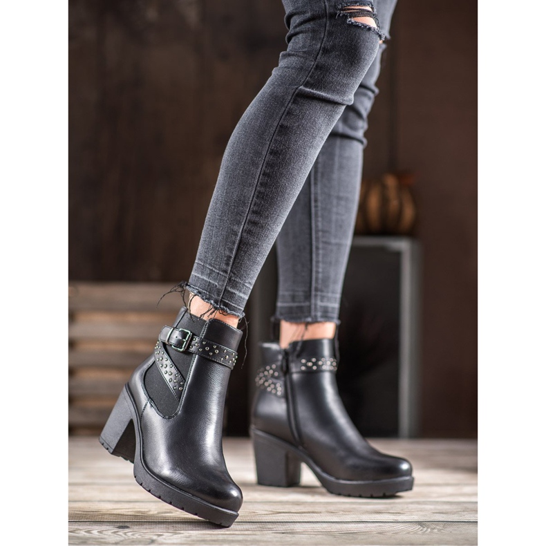 SHELOVET Botas na plataforma com jatos preto 1