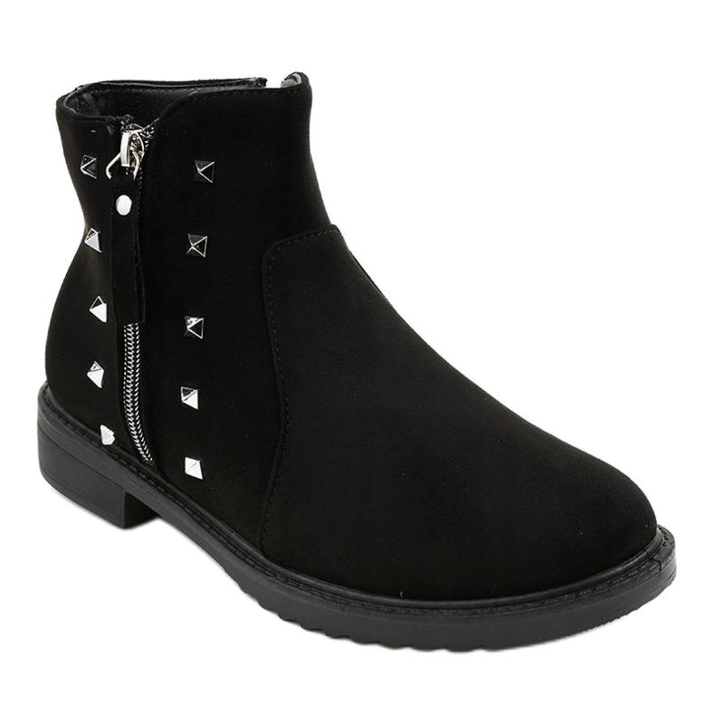 Botas rasas femininas pretas com pele CH-26 preto 1