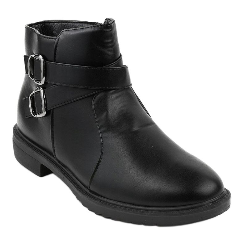 Botas pretas rasas CH-21 com isolamento de botas Chelsea preto 1
