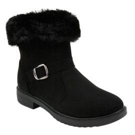 Botas pretas com isolamento achatado H-28 preto 1 Botas pretas com isolamento achatado H-28 preto 1