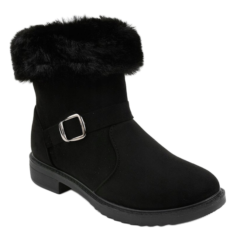 Botas pretas com isolamento achatado H-28 preto 1 Botas pretas com isolamento achatado H-28 preto 1