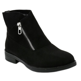 Botas pretas rasas, botas Chelsea isoladas 20195-2 preto 1