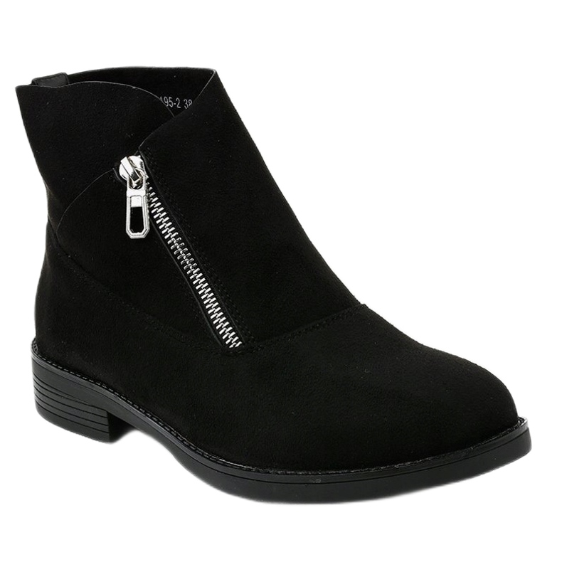 Botas pretas rasas, botas Chelsea isoladas 20195-2 preto 1