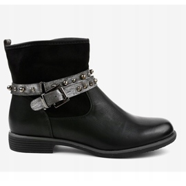 Botas pretas planas isoladas 1049-PA preto 2