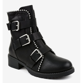 Botas pretas com isolamento achatado Z149 preto 1 Botas pretas com isolamento achatado Z149 preto 1