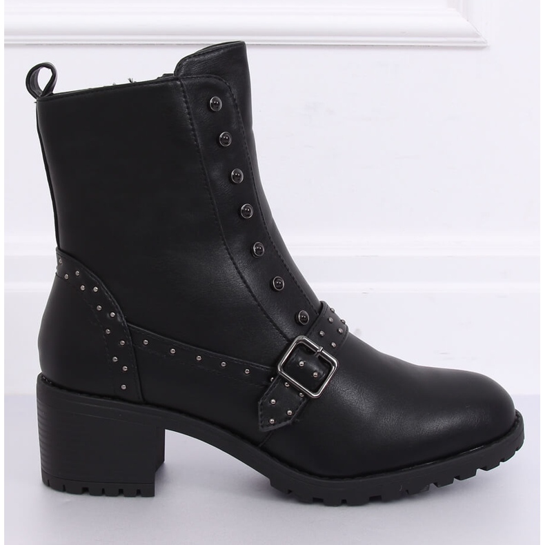 Botas pretas com salto largo preto 1003-1 Preto 2 Botas pretas com salto largo preto 1003-1 Preto 2