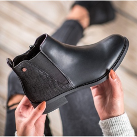 SHELOVET Botas pretas com zíper preto 1 SHELOVET Botas pretas com zíper preto 1