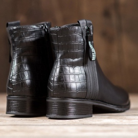 Erynn Botas Com Zíper Decorativo preto 1