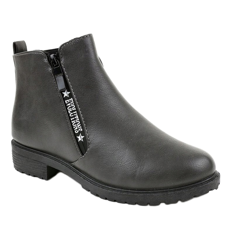 Botas femininas achatadas cinza XY-526 1