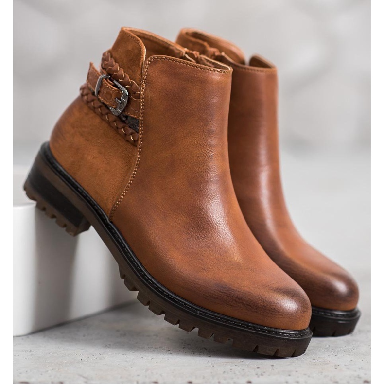 Erynn Trabalhadores baixos com correia decorativa castanho 1